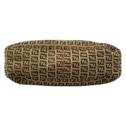 Fendi Shoulder Bag Zucca Pattern Beige Dark Brown Light Leather — view 5