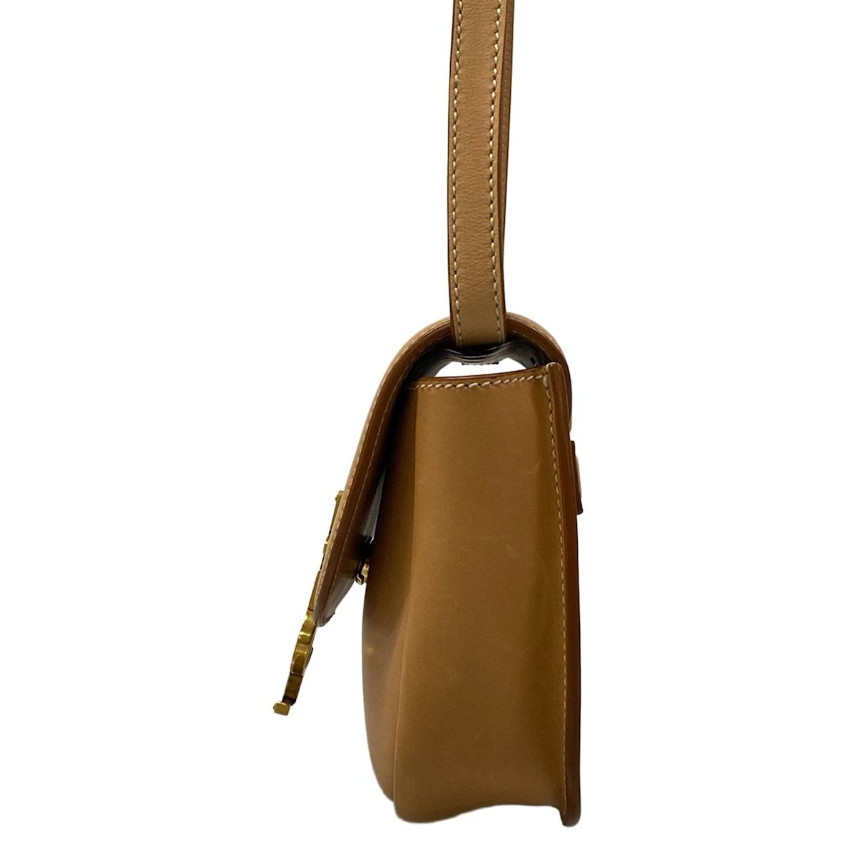 Saint Laurent Paris Shoulder Bag Kaia Small Satchel Ivory Light Brown Leather — view 4