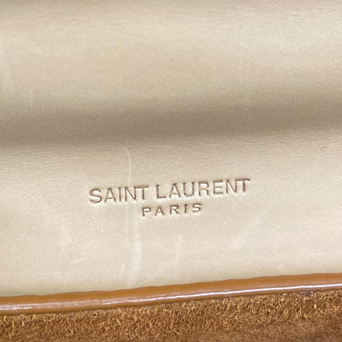 Saint Laurent Paris Shoulder Bag Kaia Small Satchel Ivory Light Brown Leather — view 9