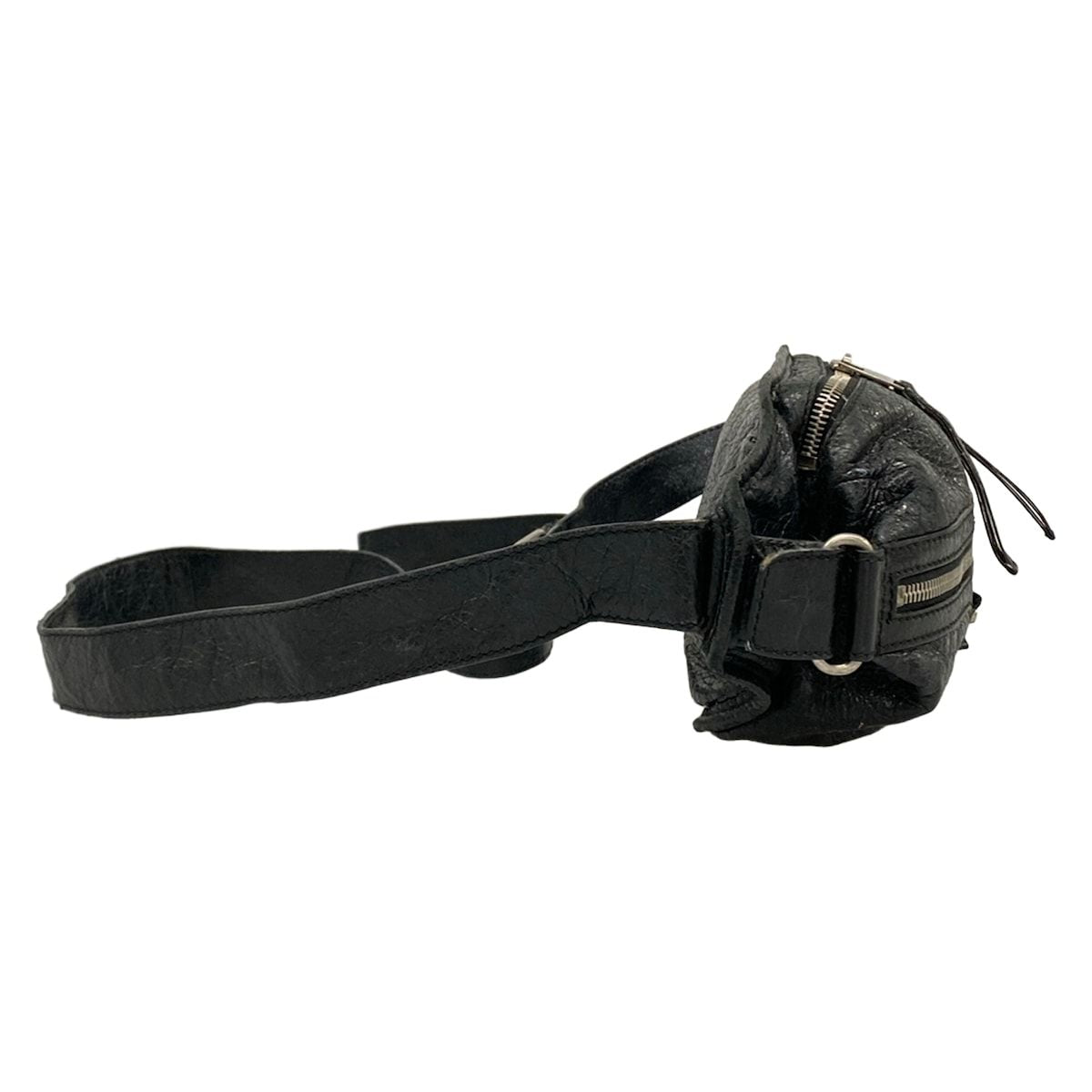 Balenciaga Waist Pouch Neolift Black Leather — view 2