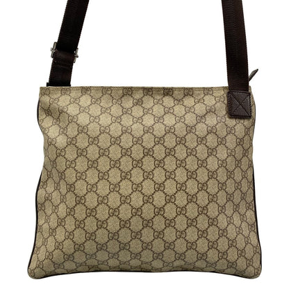 Gucci Shoulder Bag GG Plus Supreme Beige Dark Brown Leather — view 3