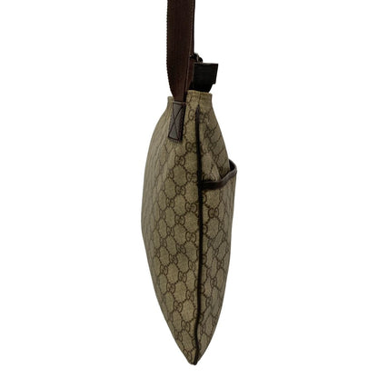 Gucci Shoulder Bag GG Plus Supreme Beige Dark Brown Leather — view 2