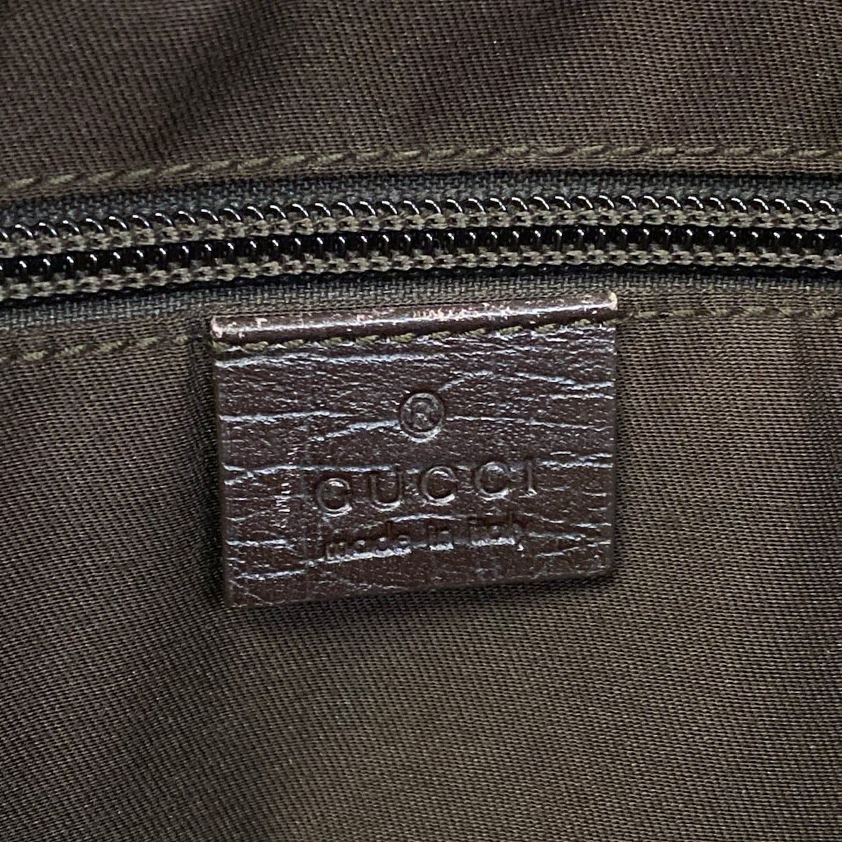 Gucci Shoulder Bag GG Plus Supreme Beige Dark Brown Leather — view 8