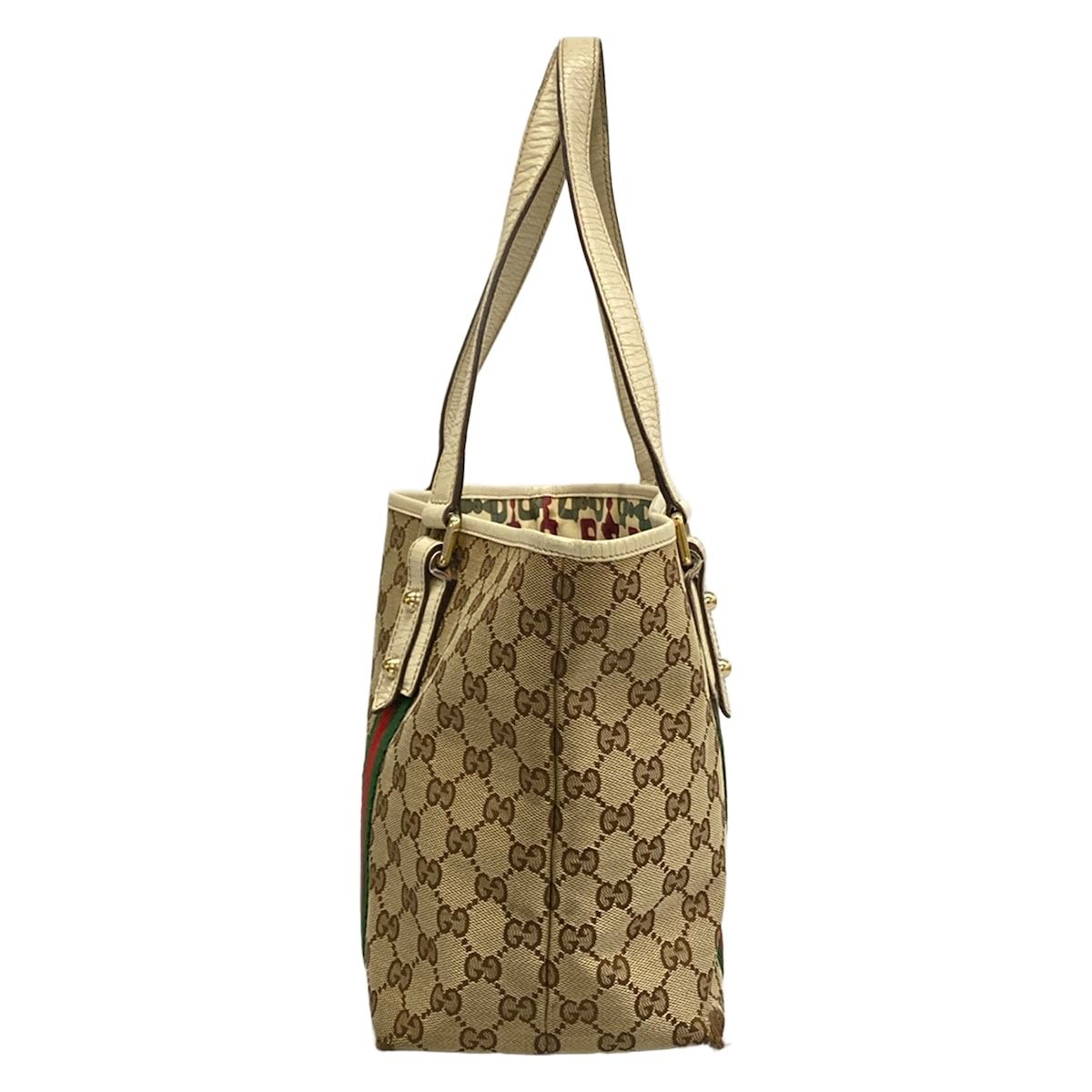 Gucci Tote GG Pattern Sherry Beige Ivory Multi Leather — view 4