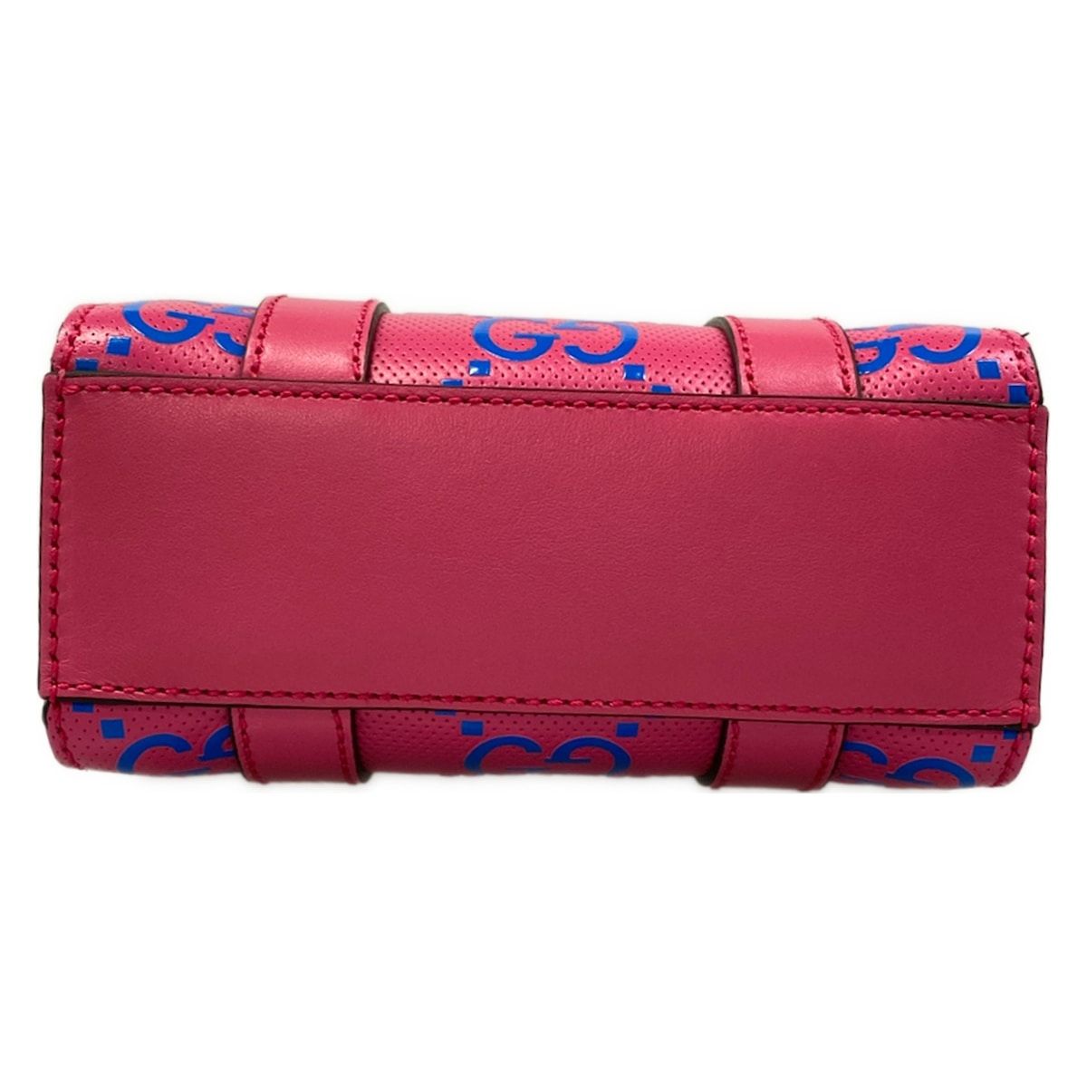 Gucci Tote GG Embossed Mini Pink Blue Leather — view 5