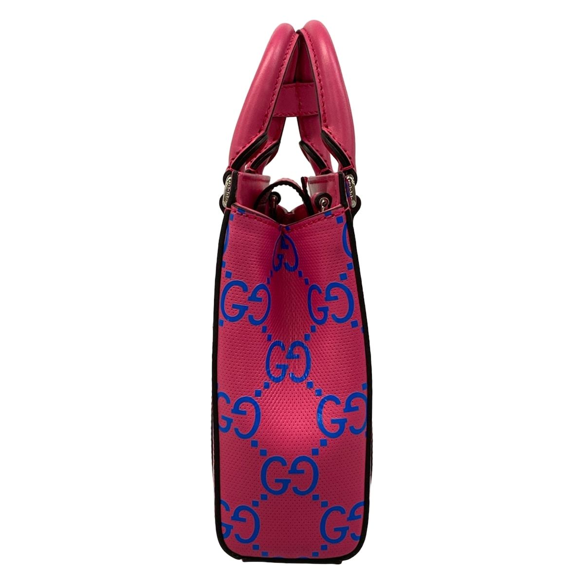 Gucci Tote GG Embossed Mini Pink Blue Leather — view 2