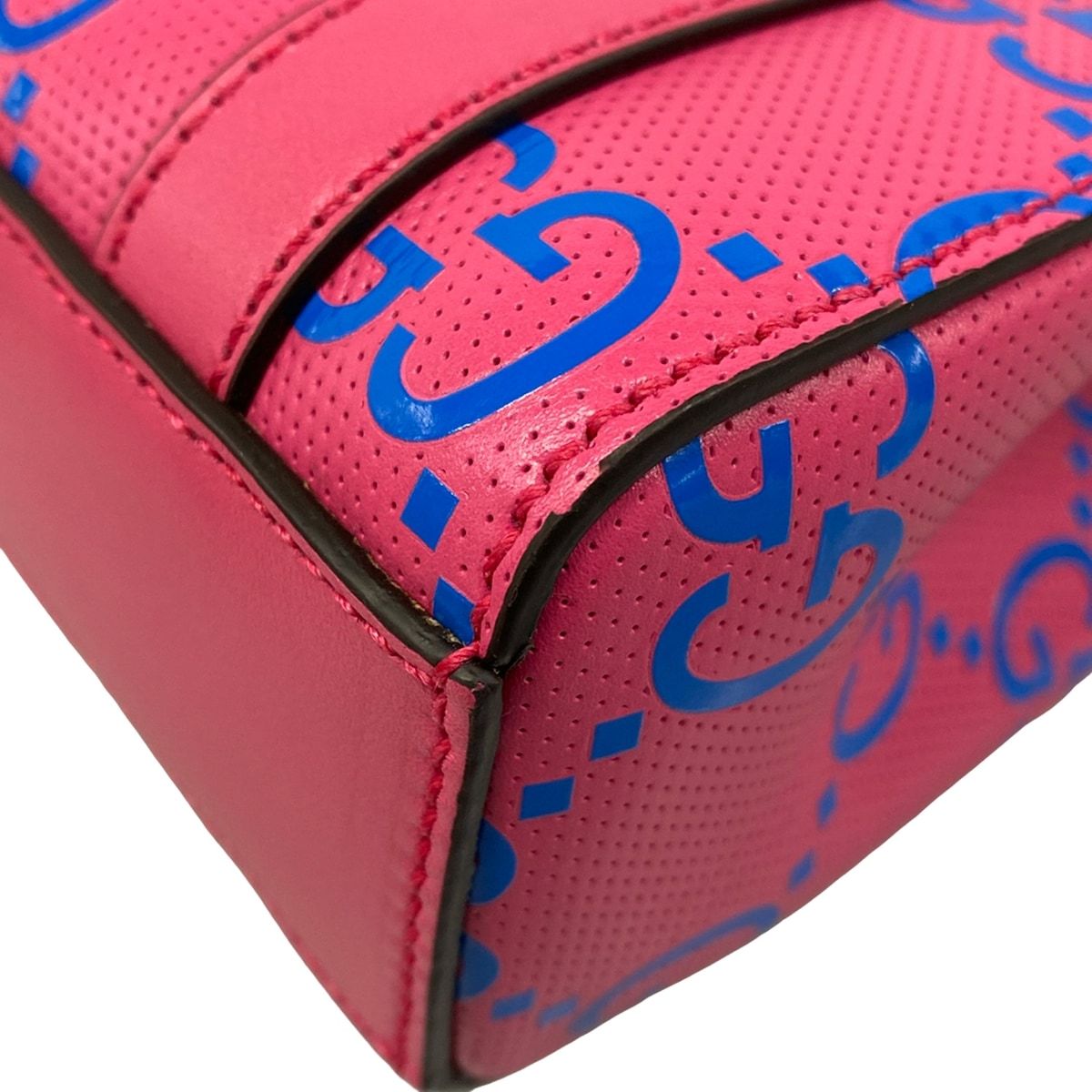 Gucci Tote GG Embossed Mini Pink Blue Leather — view 6