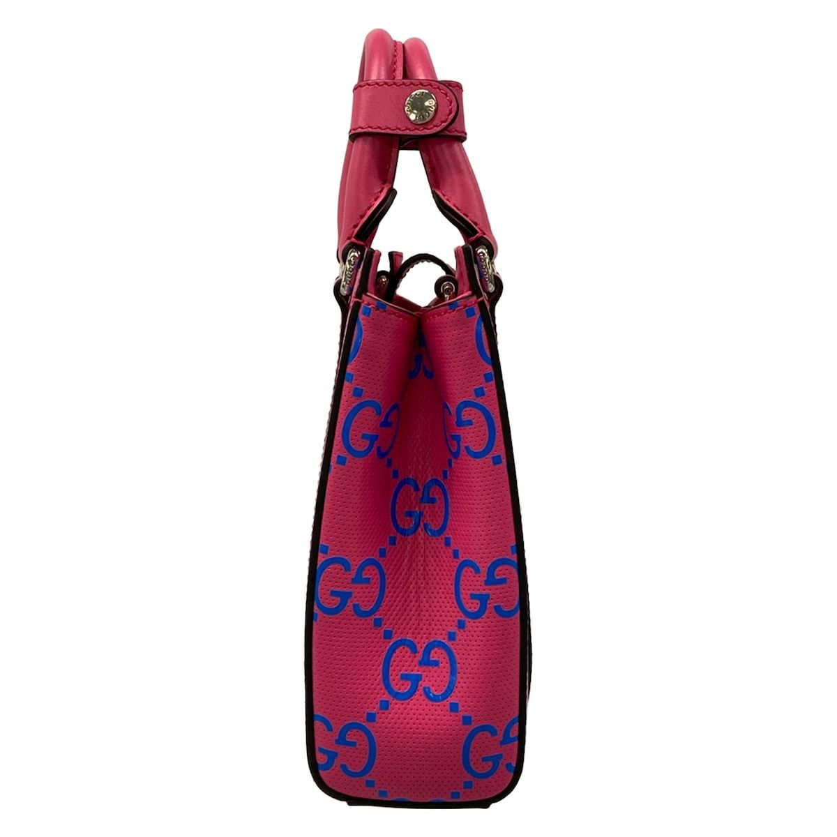 Gucci Tote GG Embossed Mini Pink Blue Leather — view 4
