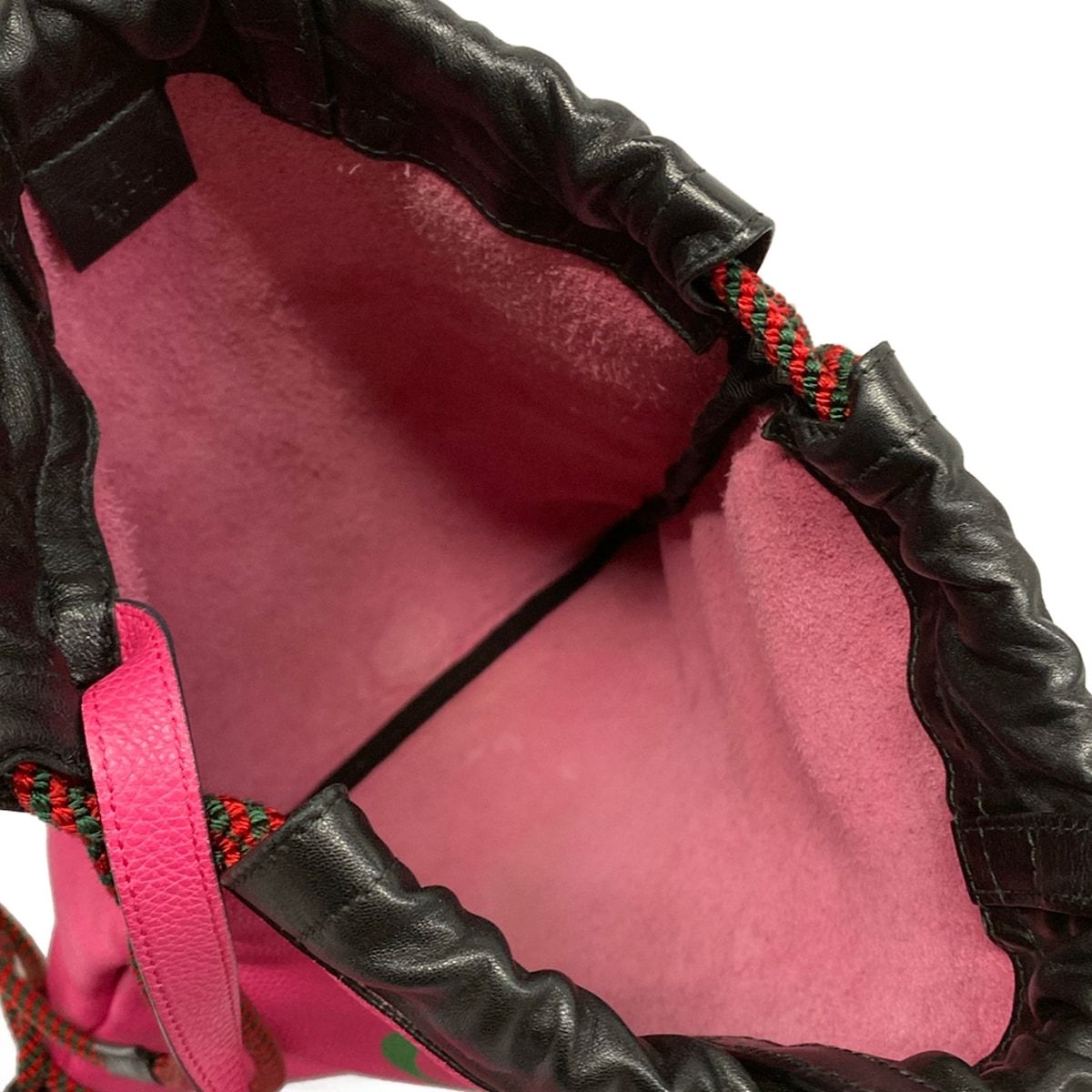 Gucci Backpack Small Drawstring Pink Green Multi 2-Way Leather — view 7