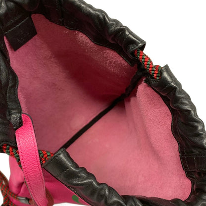 Gucci Backpack Small Drawstring Pink Green Multi 2-Way Leather — view 7