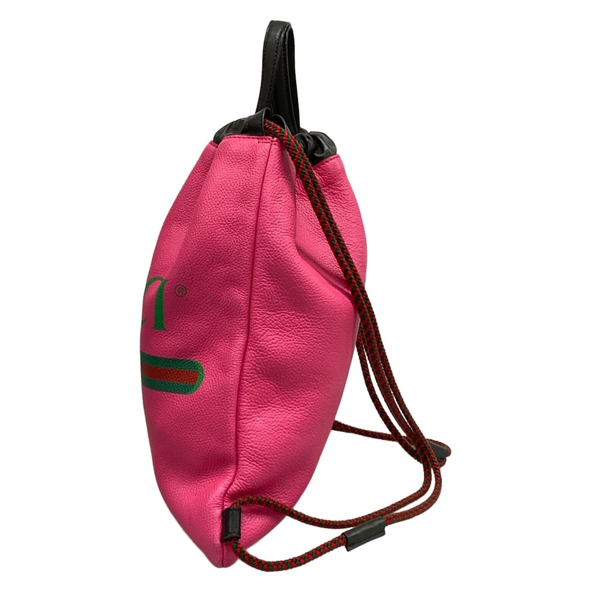 Gucci Backpack Small Drawstring Pink Green Multi 2-Way Leather — view 4
