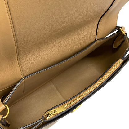 Celine Shoulder Bag Frame White Light Brown Leather — view 7