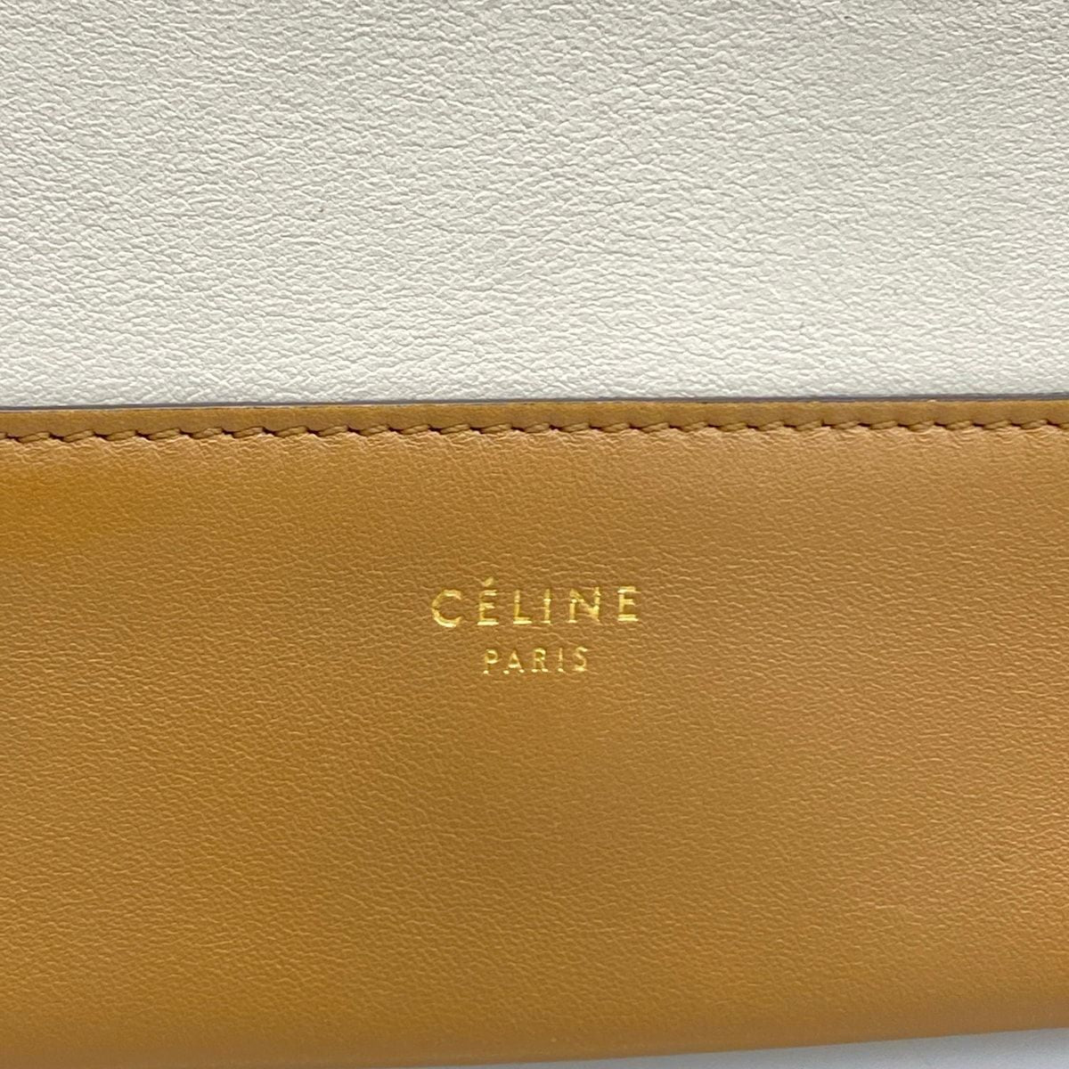 Celine Shoulder Bag Frame White Light Brown Leather — view 8