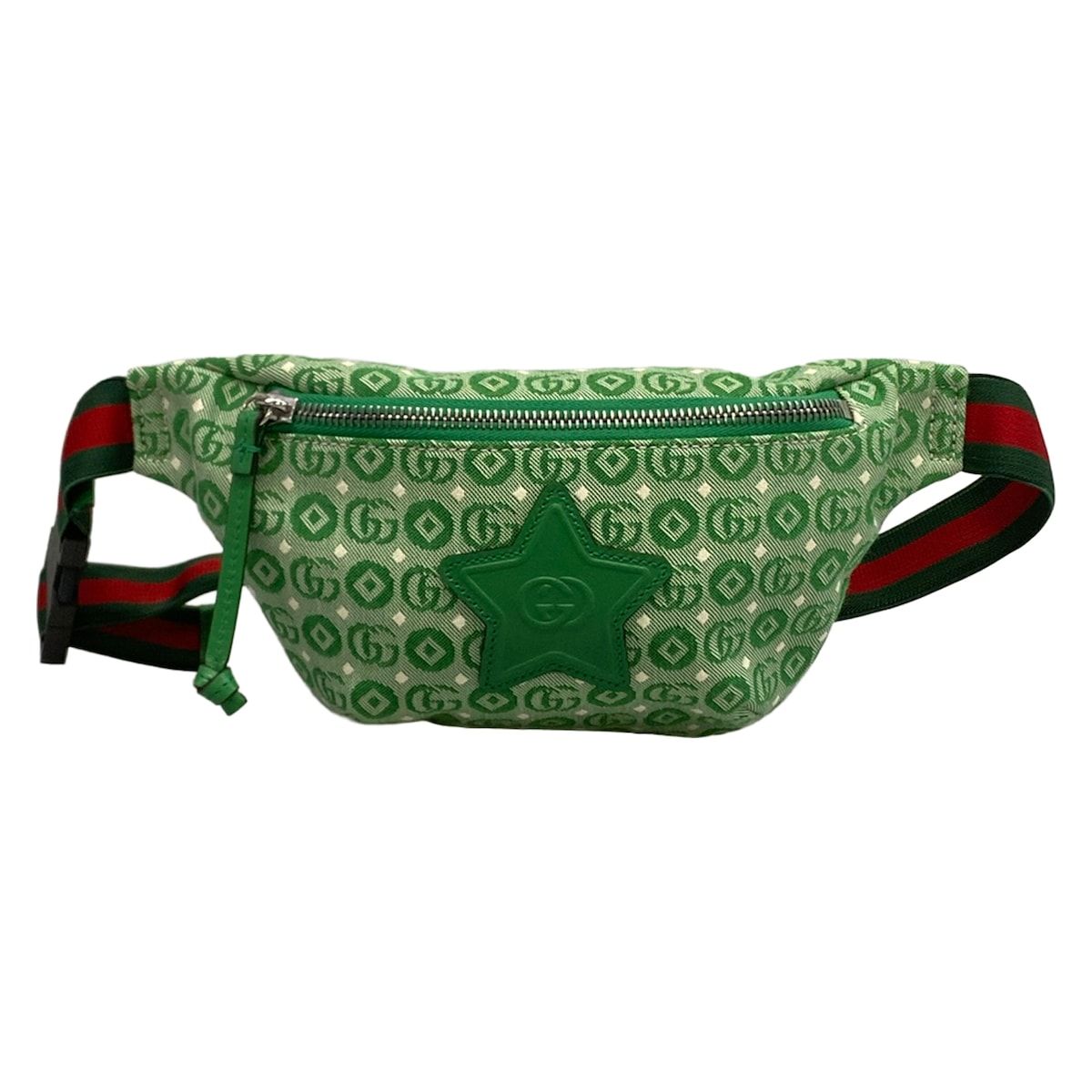 Gucci Waist Pouch Interlocking Children's Green White Leather