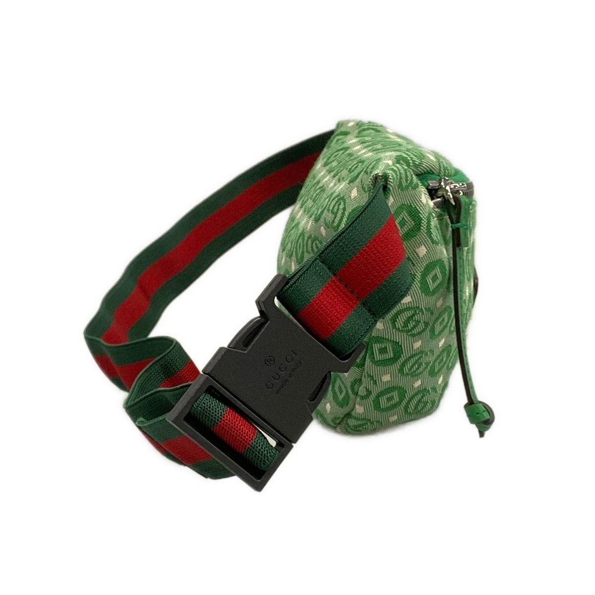 Gucci Waist Pouch Interlocking Children's Green White Leather — view 2