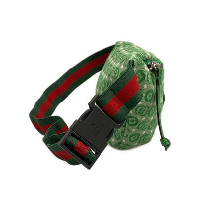 Gucci Waist Pouch Interlocking Children's Green White Leather — view 2