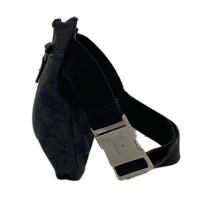 Gucci Waist Pouch GG Pattern Black Leather — view 4