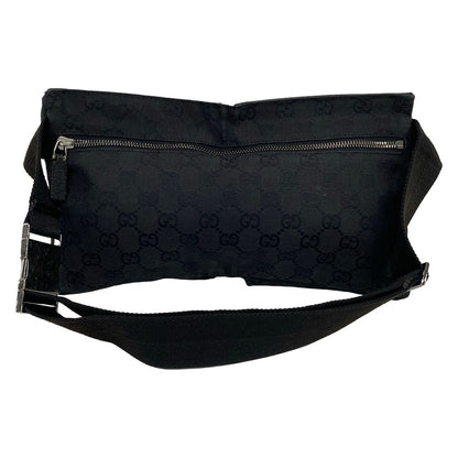 Gucci Waist Pouch GG Pattern Black Leather — view 3