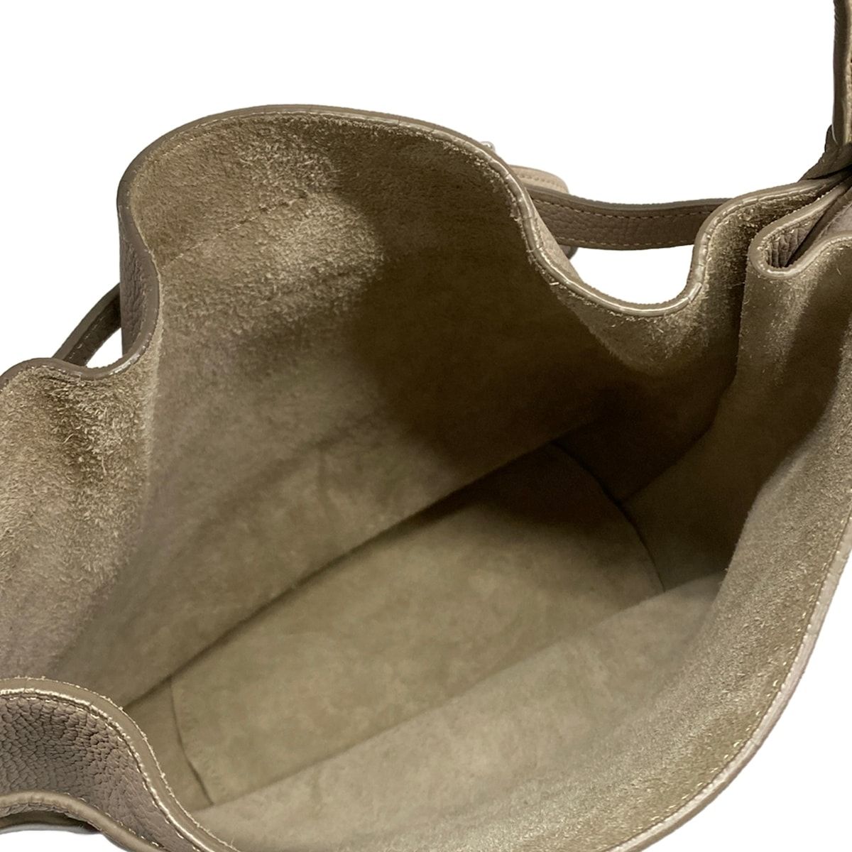 Celine Handbag Big Bag Bucket Gray Beige Leather — view 7