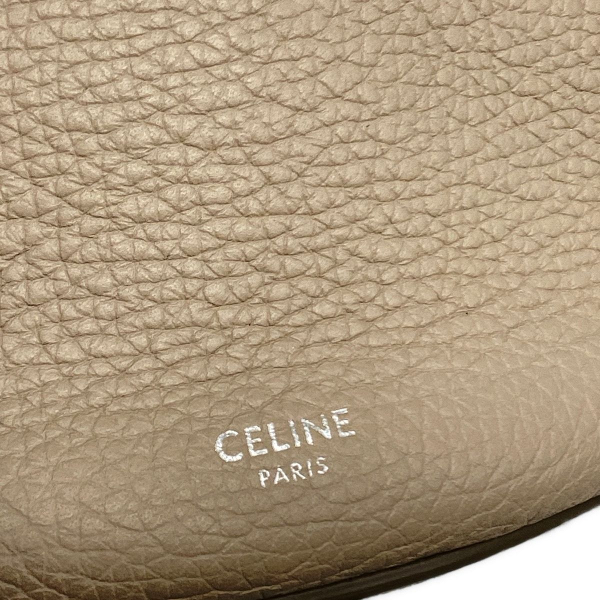 Celine Handbag Big Bag Bucket Gray Beige Leather — view 8