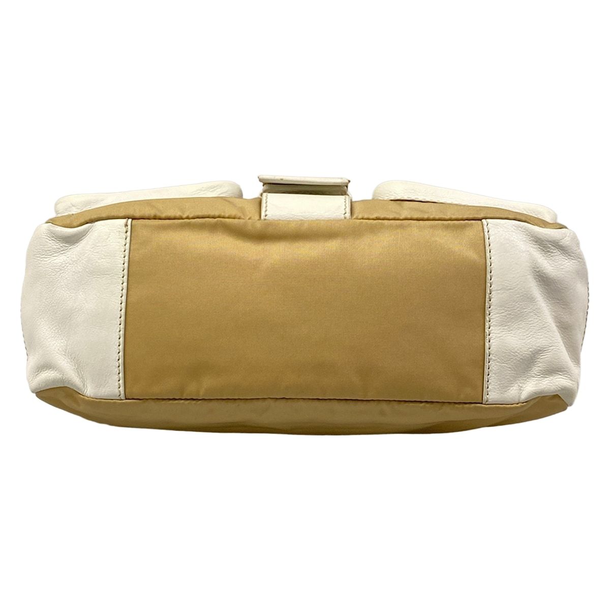 Prada Shoulder Bag Beige White Leather — view 5