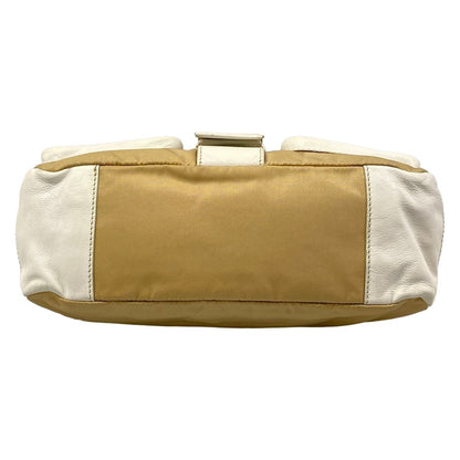 Prada Shoulder Bag Beige White Leather — view 5