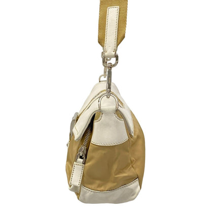 Prada Shoulder Bag Beige White Leather — view 4