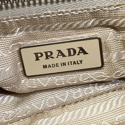 Prada Shoulder Bag Beige White Leather — view 9
