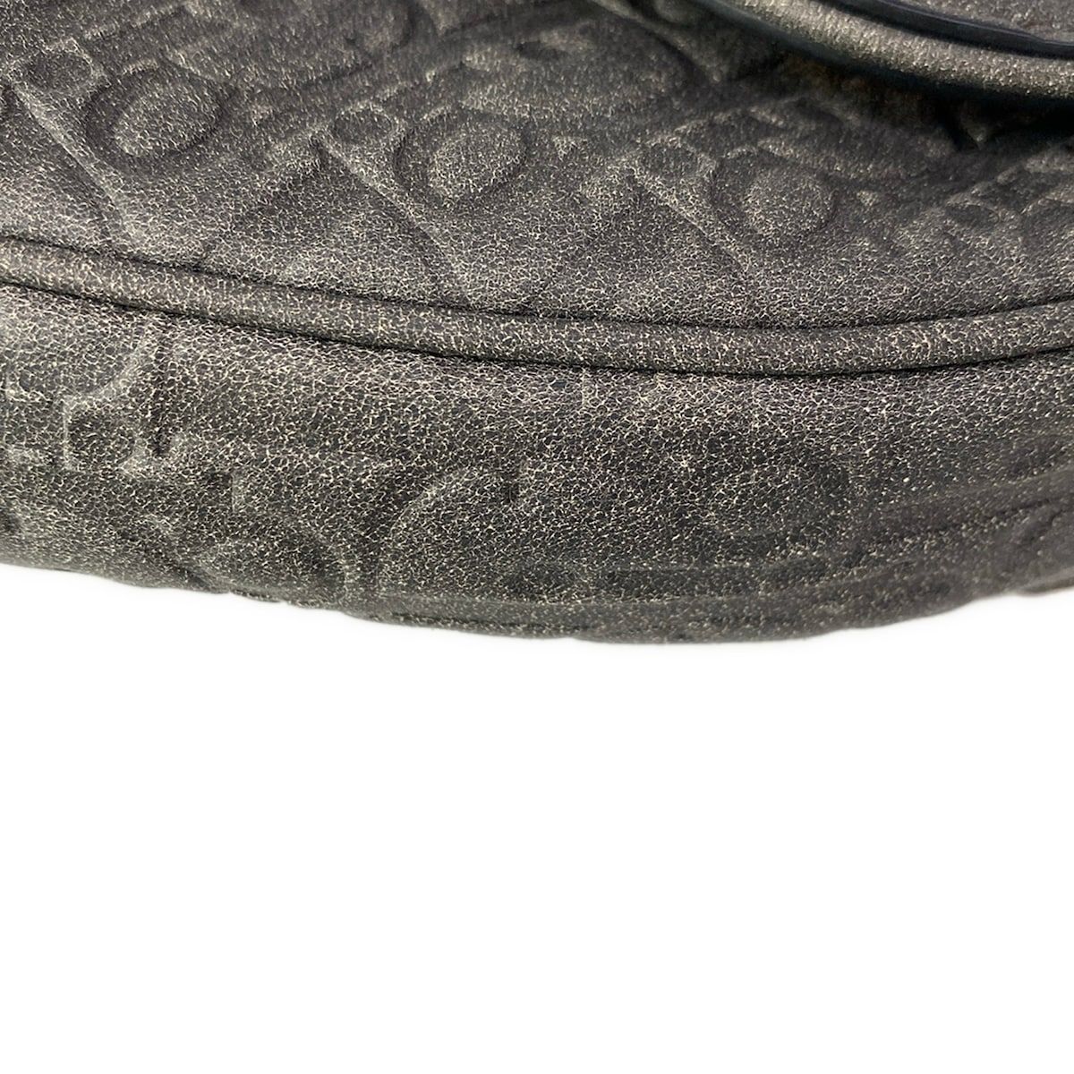Dior Shoulder Bag Dark Gray Embossed Tears Leather Shearling — view 7