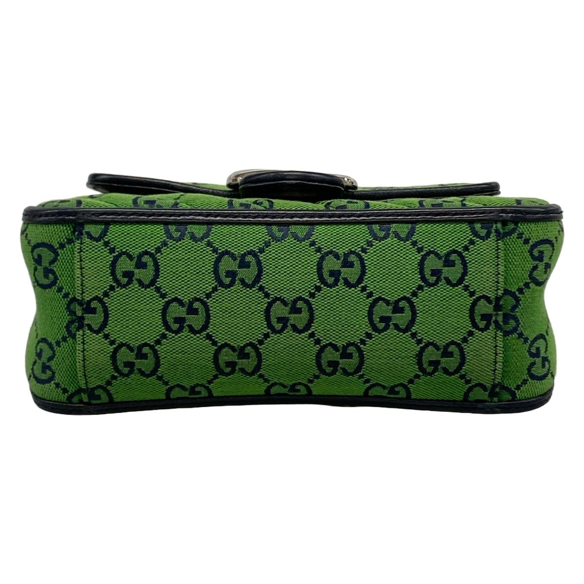Gucci Handbag GG Marmont Mini Top Handle Bag Green Dark Navy Leather — view 5