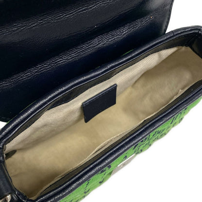 Gucci Handbag GG Marmont Mini Top Handle Bag Green Dark Navy Leather — view 7