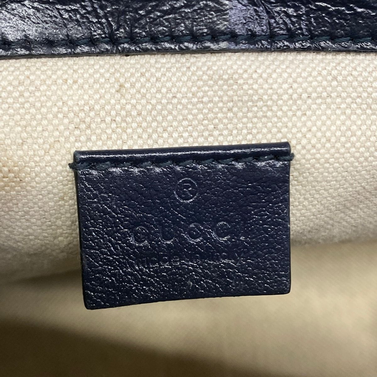 Gucci Handbag GG Marmont Mini Top Handle Bag Green Dark Navy Leather — view 9