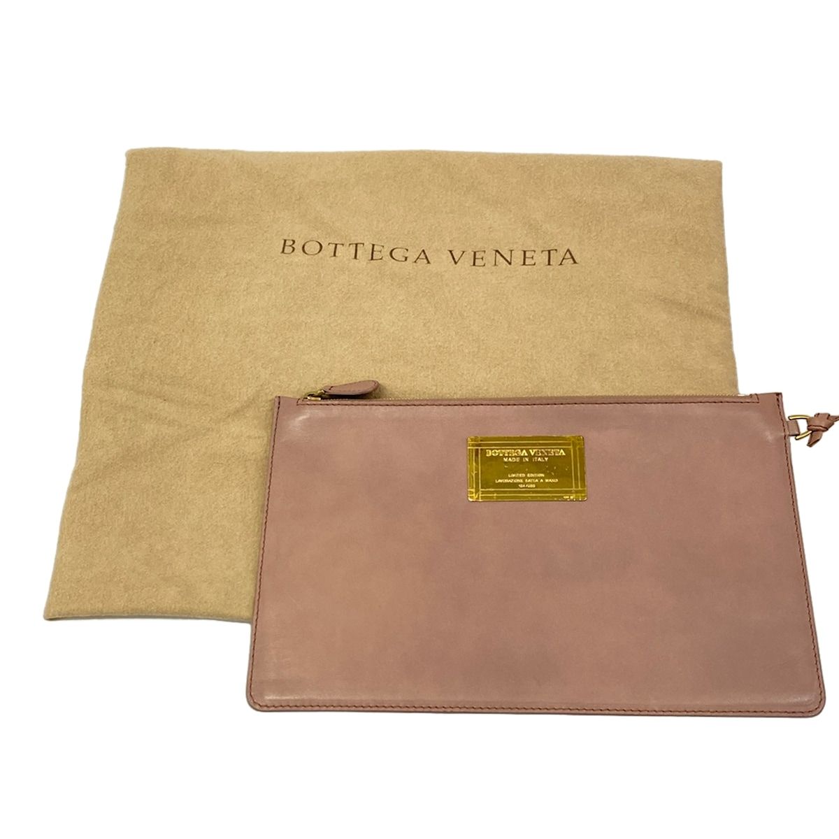 Bottega Veneta Tote Cabas MM Pink Beige Limited Edition 500 Pieces Leather — view 8