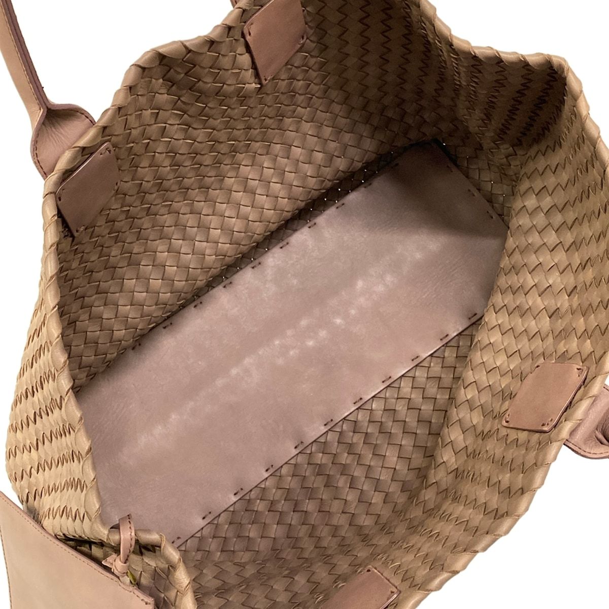 Bottega Veneta Tote Cabas MM Pink Beige Limited Edition 500 Pieces Leather — view 7