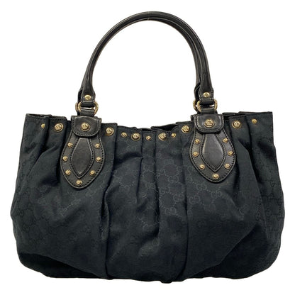 Gucci Tote Pelham GG Pattern Black Studs Leather