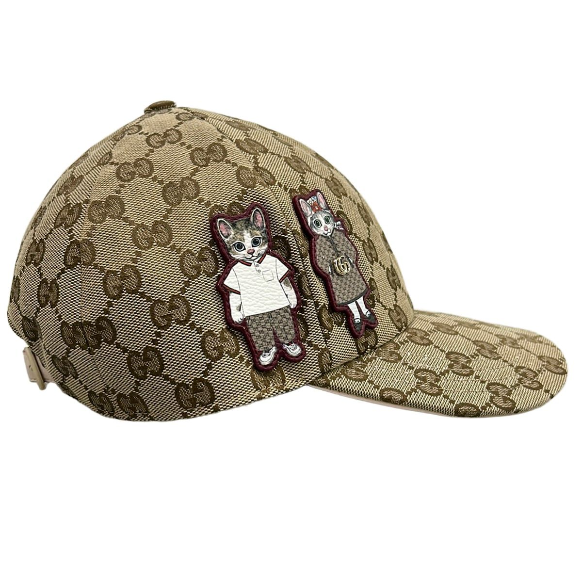 Gucci Cap M GG Canvas Baseball Cap Light Brown Beige Multi Yuko Higuchi Hat — view 2