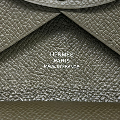 Hermes Card Case Calvi Duo Ecorse Silver — view 5