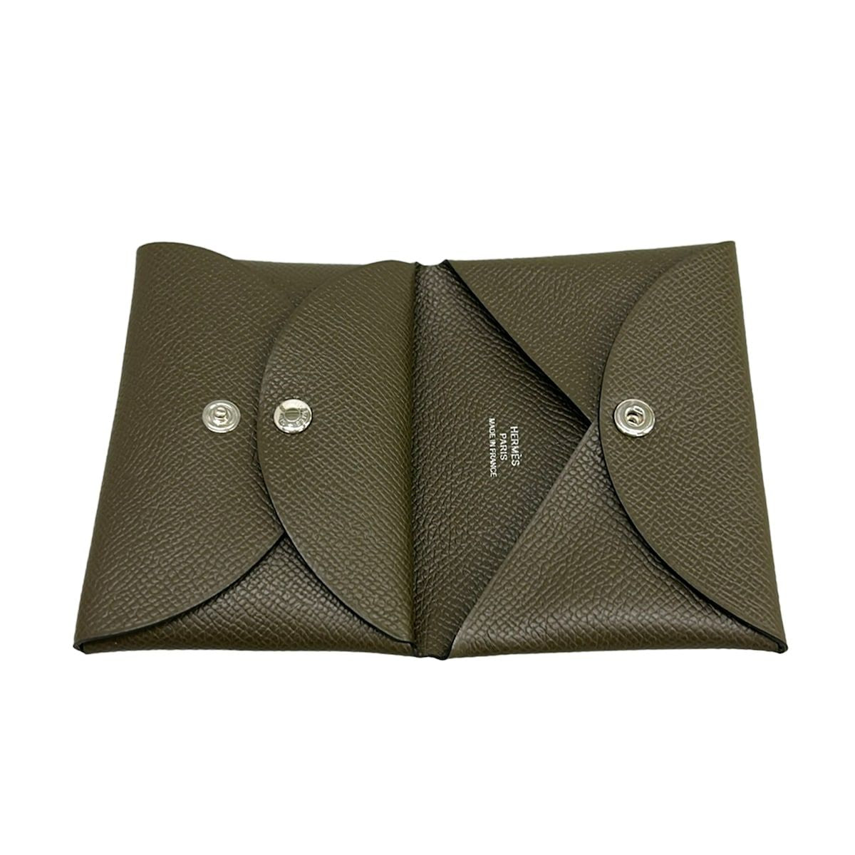 Hermes Card Case Calvi Duo Ecorse Silver — view 3