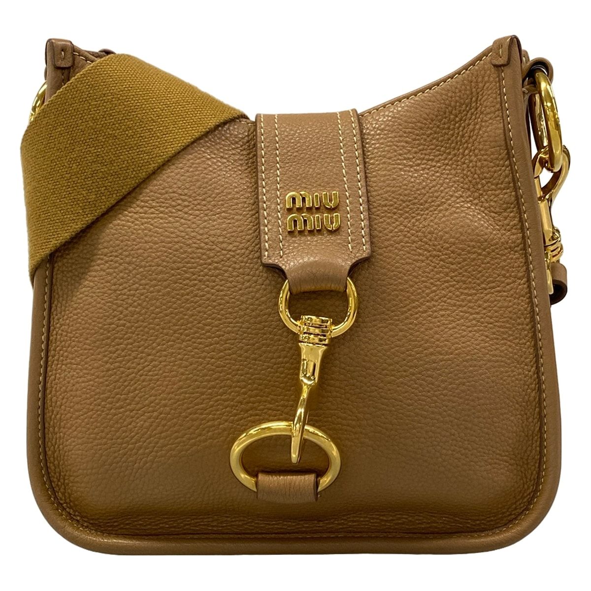 Miu Miu Shoulder Bag Brown Removable Strap Leather