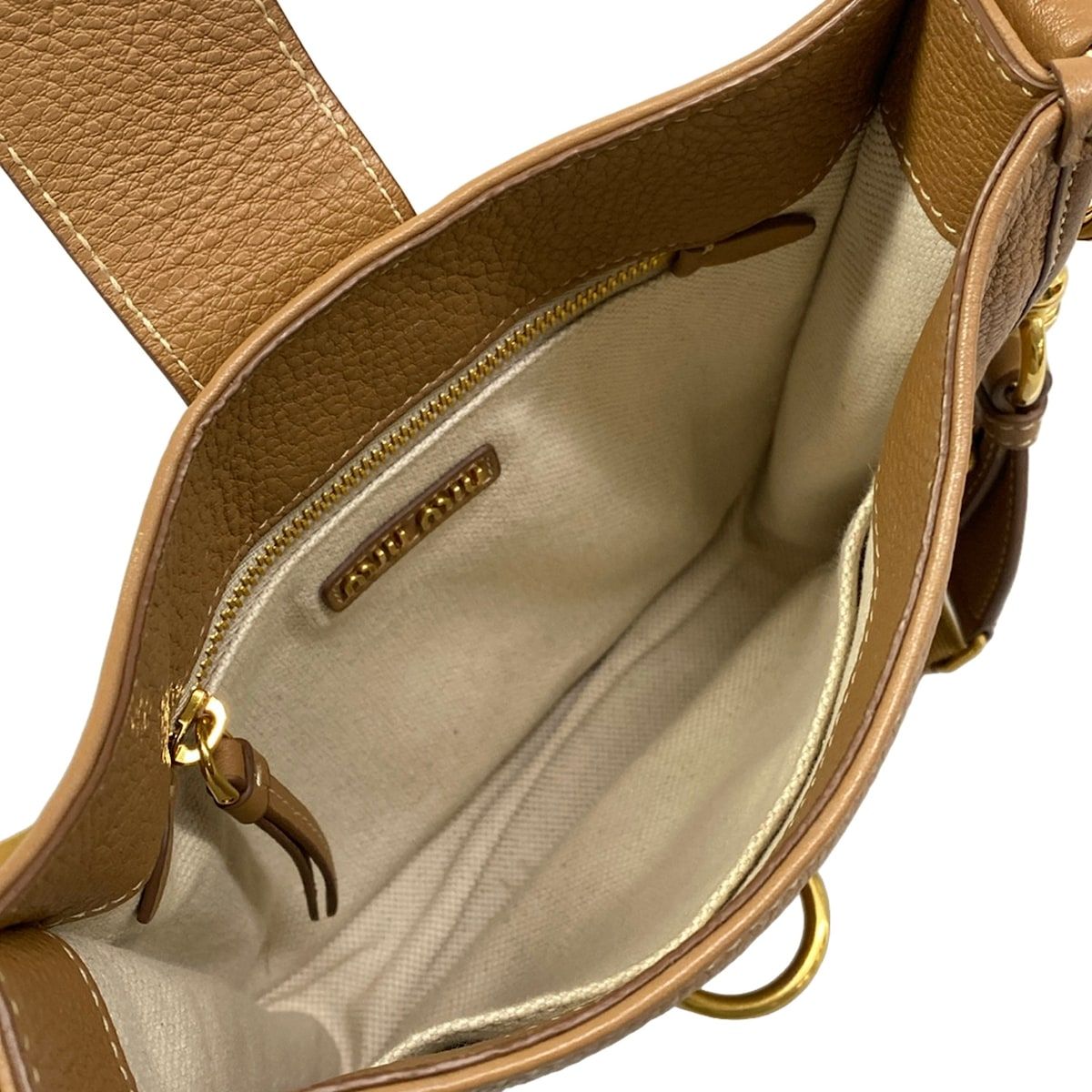 Miu Miu Shoulder Bag Brown Removable Strap Leather — view 7