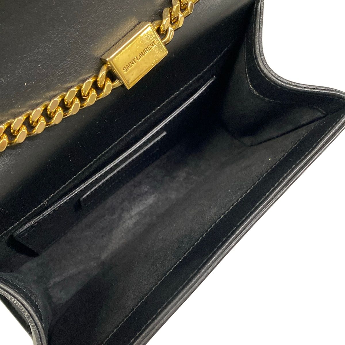 Saint Laurent Paris Shoulder Bag Kate Small Black Chain Leather — view 7