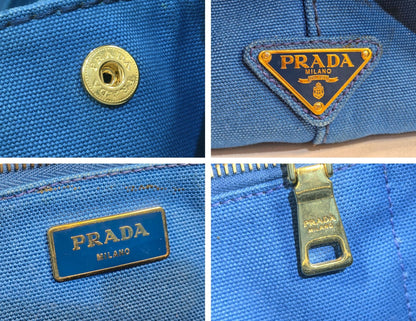 Prada Canapa Tote Blue — view 9
