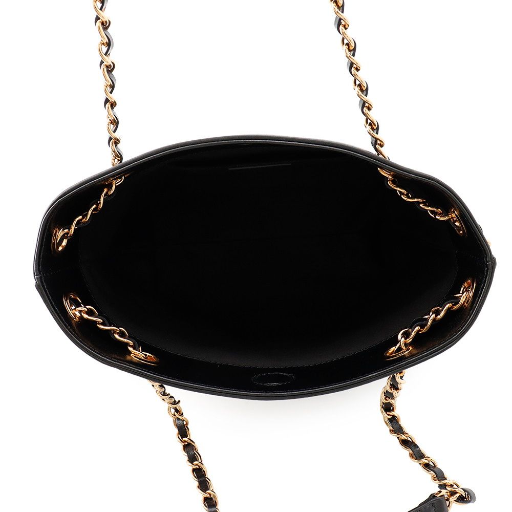 Versace Chain Shoulder Bag Medusa Small Tote Leather Black 2-Way — view 5