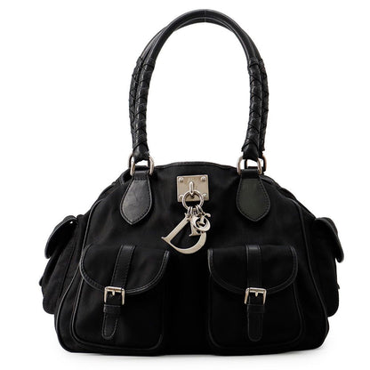 Dior Handbag Oblique Nylon Leather Black
