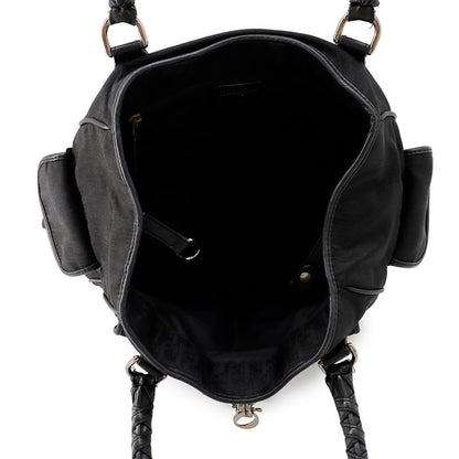 Dior Handbag Oblique Nylon Leather Black — view 5