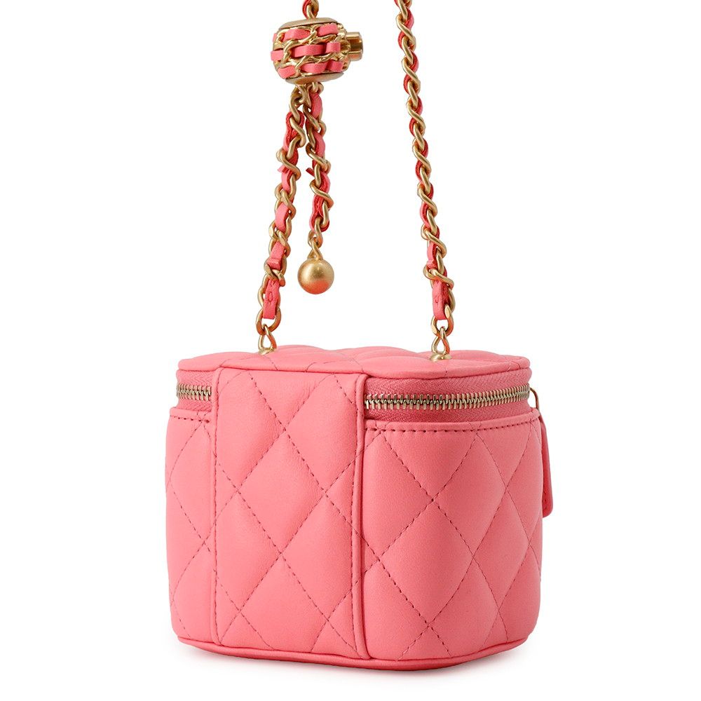 Chanel Chain Shoulder Bag CC Logo Quilted Coco Ball Vanity Small Lambskin — view 2