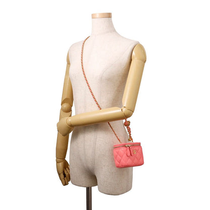 Chanel Chain Shoulder Bag CC Logo Quilted Coco Ball Vanity Small Lambskin — view 4