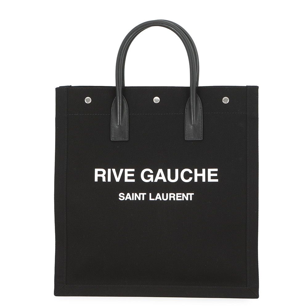 Saint Laurent Paris Tote Rive Gauche Small Canvas Leather Black