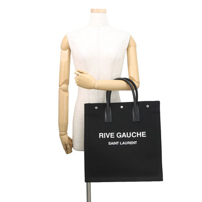 Saint Laurent Paris Tote Rive Gauche Small Canvas Leather Black — view 4