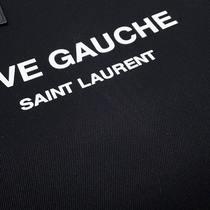 Saint Laurent Paris Tote Rive Gauche Small Canvas Leather Black — view 6